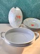 画像13: charm ware チャームウェア　スープ皿とスープポットのセット　カレー皿にも　パール花柄　オレンジ系　vintage (13)