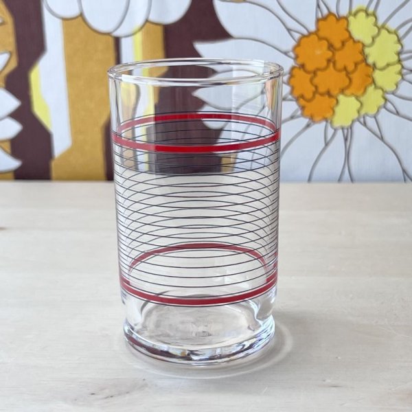 画像1: 佐々木ガラス　赤ライン　グラス　タンブラー (1)