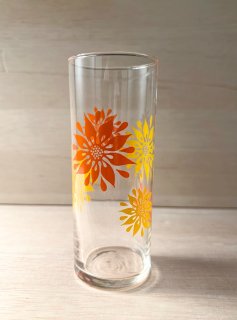 レトロポップ キャニスター花柄缶 オレンジ大 PC122