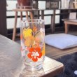 画像4: 東洋ガラス　パピヨ　オレンジ花柄　グラス　レトロポップ　蝶　 (4)