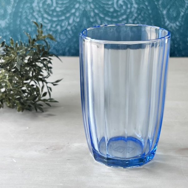 画像1: SGF　気泡入り　レトログラス　日本製　ブルーガラス (1)