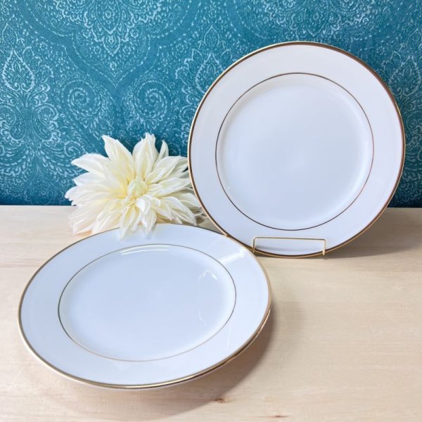 画像1: SANKO ARITA　純喫茶　金ライン　白い平皿　ディナープレート　各枚数　 (1)