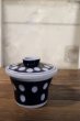 画像1: ルリ水玉　蓋付き茶碗蒸し器　１個　F4 (1)