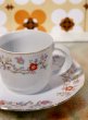 画像1: Fancy china 日本製　花と蝶カップ＆ソーサー　C73 (1)