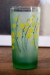 画像2: 黄色小花のグラス　グリーン　すりガラス　G431 (2)
