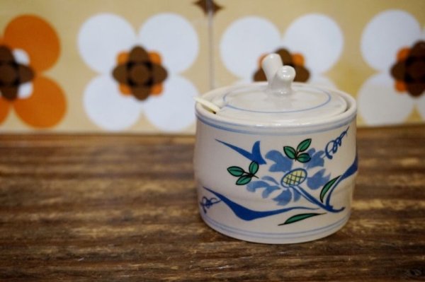 画像1: 陶器製　薬味入れ　日本製　花柄　SD283 (1)