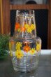 画像2: アデリア　クラウン冠水瓶ガラスピッチャー　デイジー花柄　オレンジ　PG24 (2)