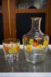 画像3: アデリア　クラウン冠水瓶ガラスピッチャー　デイジー花柄　オレンジ　PG24 (3)