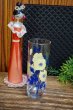画像1: ADERIAアデリアグラス　タンブラー　ゾンビーグラス　椿　花柄ブルー　モダン　G516 (1)