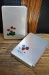 画像1: 三和鶴BOOK弁当箱アルミシルバー　中サイズ　アルミ弁当箱　花柄２種　BH6 (1)