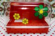 画像2: フードボーイ　調味料ケース　フードケース　花柄シール付き　赤　KK46 (2)