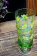 画像4: 足付きグラス　色ガラス　花柄　グリーンイエロー　G576 (4)