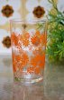 画像2: 佐々木ガラス　オレンジ花柄タンブラー　リーフグラス　G578 (2)
