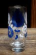 画像1: お花のグラス　金ライン　ブルー&ホワイト　G580 (1)