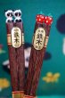 画像1: レトロ箸　パンダ　いちご　木製箸　鉄木仕上げ　２種　H7 (1)