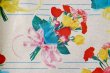 画像4: 昭和レトロ包装紙　昔の包装紙　１枚　モダン花柄　花束ブーケ　ブルーライン　KF74 (4)