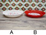 画像3: レトロポップでかわいい♪　花柄シートのフルーツかご　トレイ　丸型中サイズ　カラー２種　SZ372 (3)