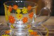 画像6: アデリア　デイジー花柄　ガラス製カップ&ソーサー　状態２種　C321 (6)