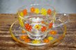 画像3: レトロポップ　アデリア　デイジー花柄　耐熱ガラスカップ＆ソーサー　オレンジ　C185 (3)