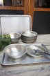 画像1: アルミ給食食器セット　トレー・ボウル・皿・先割れスプーン・フォーク　ヴィンテージ　USED　AU11 (1)