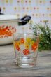 画像4: レトロポップ　アデリア　デイジー　オレンジ花柄ロックグラスサイズ　タンブラーグラス　G725 (4)