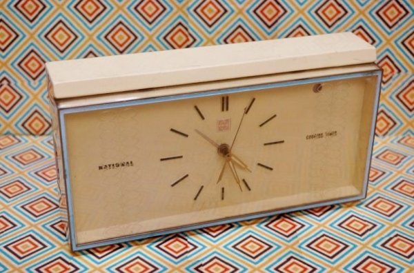 画像1: ナショナル　クッキングタイマー３型　ゼンマイ式時計兼用12時間型　ジャンク品　K351 (1)