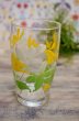画像1: レトロポップ　イエロー　グラデーショングリーン　花柄グラス　タンブラー　百合　G324 (1)