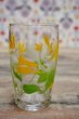 画像2: レトロポップ　イエロー　グラデーショングリーン　花柄グラス　タンブラー　百合　G324 (2)