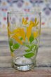 画像3: レトロポップ　イエロー　グラデーショングリーン　花柄グラス　タンブラー　百合　G324 (3)