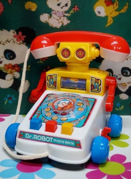 画像1: ロボットでんわ★電話の貯金箱　多機能♪OM572 (1)