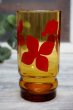 画像2: ADERIA　アデリア　アンバーグラス　赤い花柄　モダン　G807 (2)