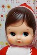 画像2: 昭和レトロな抱き人形　鳴き人形　赤ちゃん　赤　うさぎスタイ　デッドストック　OM608 (2)