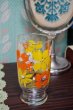 画像4: 島田特殊ガラス　オレンジ花柄　レトロポップグラス　タンブラー　G911 (4)