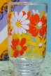画像2: 島田特殊ガラス　オレンジ花柄　レトロポップグラス　タンブラー　G911 (2)