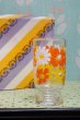 画像3: 島田特殊ガラス　オレンジ花柄　レトロポップグラス　タンブラー　G911 (3)