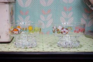 ピオーネ 葡萄柄の足付きデザートグラス アイスクリームカップ ピオーネ 葡萄柄の足付きデザートグラス アイスクリームカップ