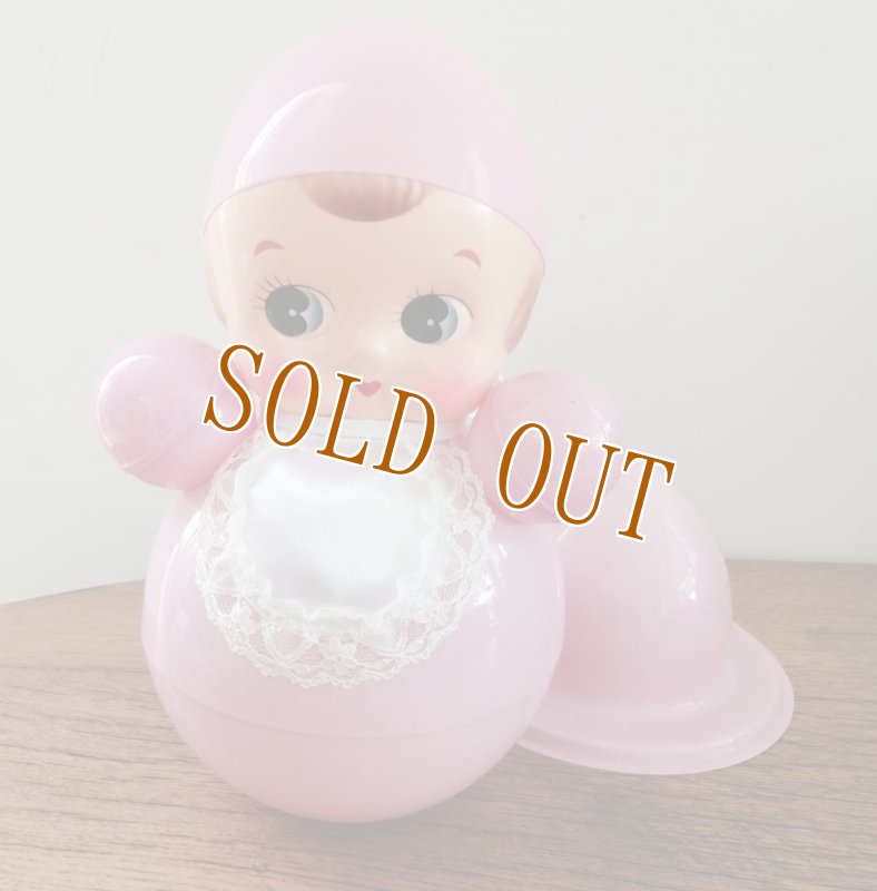 画像2: 復刻　なるちゃんが遊んだとんがり帽子のおきあがりこぼし　Ｍ　つば付き帽子付き　ライトピンク　GN10 (2)