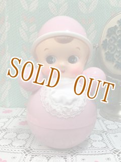 復刻 縁付きとんがり帽子のおきあがりこぼし M ピンク GN8