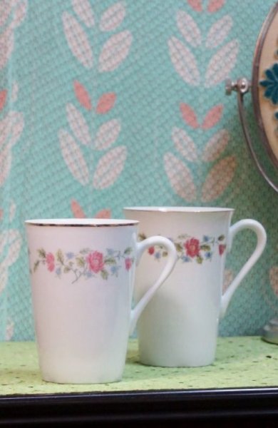画像1: SEIEI陶器　レトロなマグカップ　花柄　2種　YC50 (1)