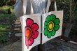 画像4: atelier オリジナルバッグ　エコバッグに♪　レトロポップ　大花　２色（ピンク・グリーン）　A239 (4)