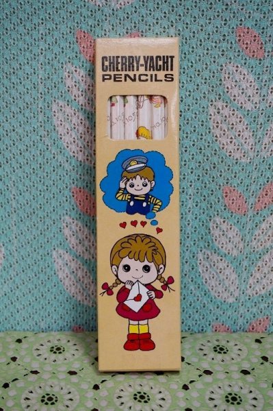 画像1: CHERRY-TACHT　PENCILS　チェリーヨット鉛筆　1ダース　女の子ラブレター　B329 (1)