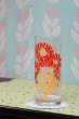 画像2: レトロポップな朱赤の花柄グラス　ゾンビーグラス　1個　GL76 (2)