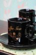 画像8: coffee・tea 　ブラックに金のカッコいい模様のカップ＆ソーサー5客セット　CS69 (8)