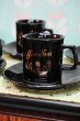 画像5: coffee・tea 　ブラックに金のカッコいい模様のカップ＆ソーサー5客セット　CS69 (5)