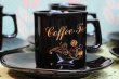 画像3: coffee・tea 　ブラックに金のカッコいい模様のカップ＆ソーサー5客セット　CS69 (3)