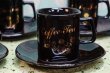 画像7: coffee・tea 　ブラックに金のカッコいい模様のカップ＆ソーサー5客セット　CS69 (7)