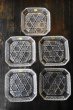 画像5: NORITAKEノリタケクリスタル　菊銘々皿揃い　ガラス皿　角　5枚組　N431 (5)