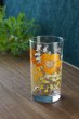 画像1: 大きなオレンジの花柄グラス　タンブラー　グラデーション　芥子　G467 (1)
