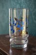 画像1: ADERIA　アデリア　青い小花柄グラス　タンブラー　ゴールド　GL125 (1)