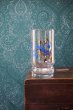 画像2: ADERIA　アデリア　青い小花柄グラス　タンブラー　ゴールド　GL125 (2)